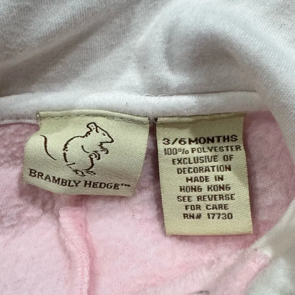 Brambly Hedge Pink Soft Embroidered One Piece Outfit Baby Girl 3/6 Month
